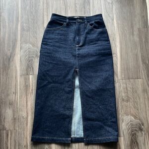 Babaton Indigo Denim Skirt